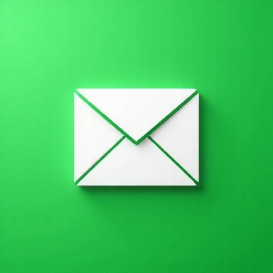 Icono de sobre de correo electrónico con fondo verde